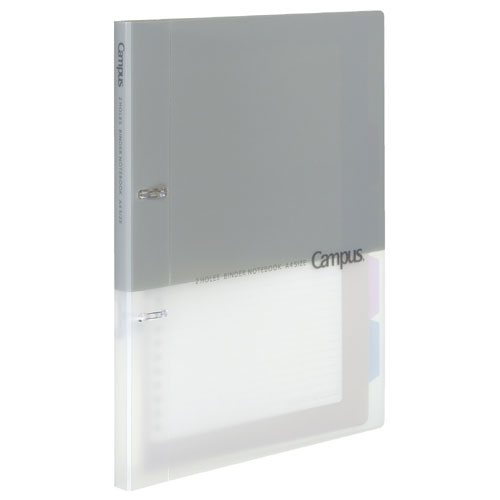 キャンパス プリントもとじやすい2穴ルーズリーフ バインダー A4（グレー）ル-PP158M×1冊の商品画像