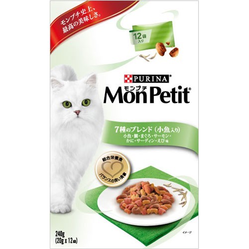 Nestle モンプチ ボックス 7種のブレンド（小魚入り）240g×1個 PURINA モンプチ 猫用ドライフードの商品画像