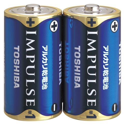 東芝 アルカリ乾電池 IMPULSE LR20H 2KP（単1形 2本入） 乾電池の商品画像