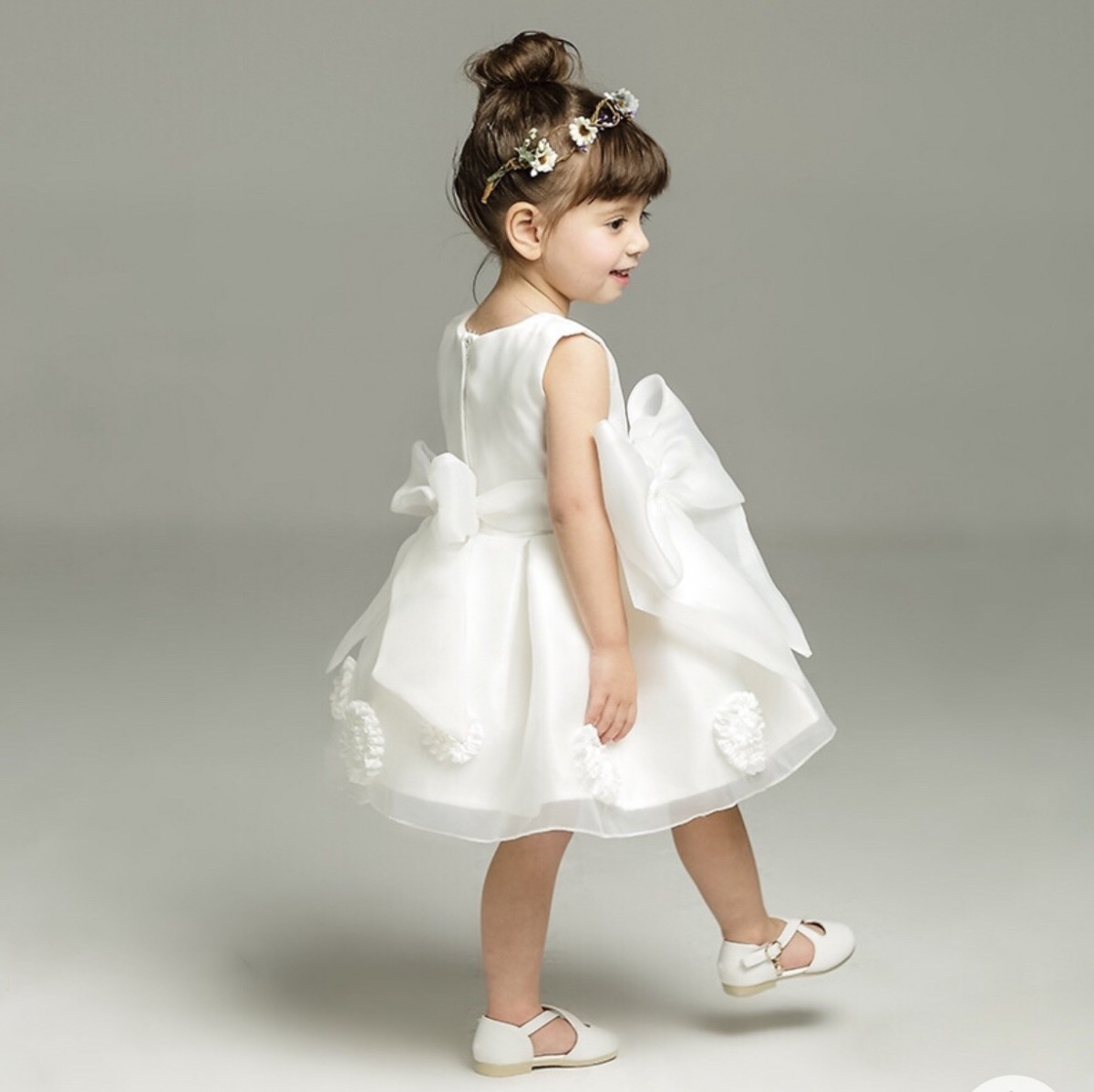 2 лента ребенок платье детское платье платье белый платье для церемоний 100 день праздника . церемния на рождение ребенка Okuizome ko-te белый ребенок платье 70 80 90 100 110cm