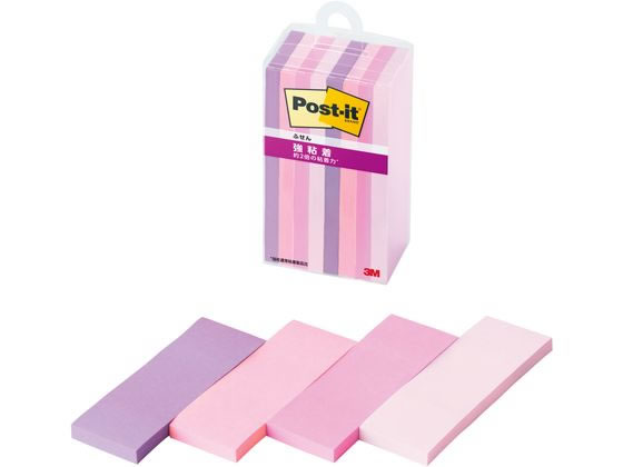 3M ポストイット 強粘着ふせん マルチカラー7 75mm×25mm 45枚×8パッド 500SS-MC-7N フラミンゴ×1個の商品画像