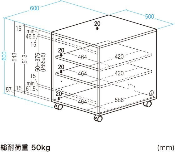[ производитель прямая поставка ] Sanwa Supply место хранения box W500×D600×H600mm черный [ оплата при получении не возможно ][ клиент сборка ]