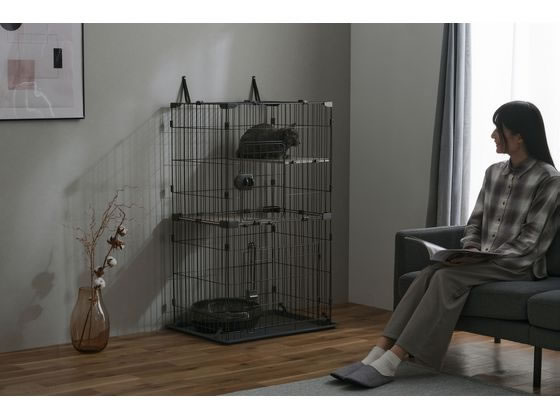 [ your order ] Iris o-yama compact cat cage 2 step dark gray CCC-112 house cat for cat pet tei Lee 