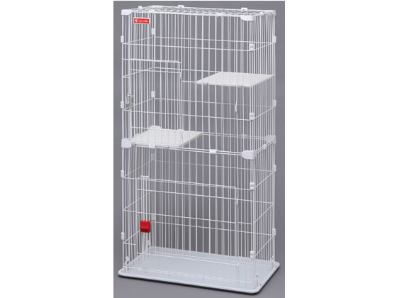 アイリスオーヤマ スリムキャットケージ 3段 PSCC-753 ホワイト 白 アイリスオーヤマ スリムキャットケージ 3段 PSCC-753 (キャット