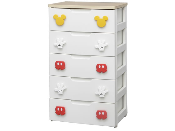 IRIS OHYAMA キッズチェスト 5段 ミッキー MHG2-555 キッズチェストの商品画像