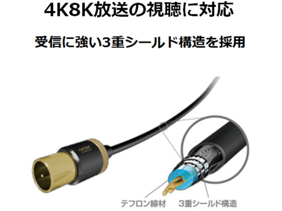 [ ваш заказ ] Elecom 4K8K соответствует TV для антенна кабель 3.0m DH-ATLS48K30BK