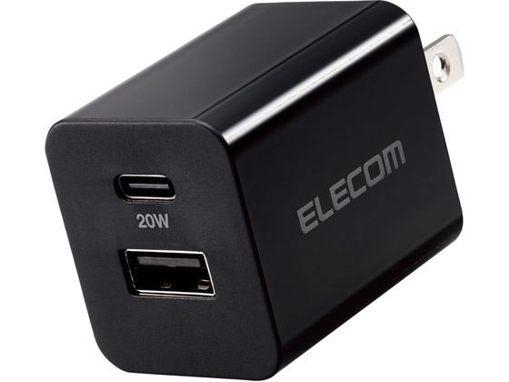 [ ваш заказ ] Elecom USB Power Delivery 20W AC зарядное устройство (C×1+A×1) чёрный 