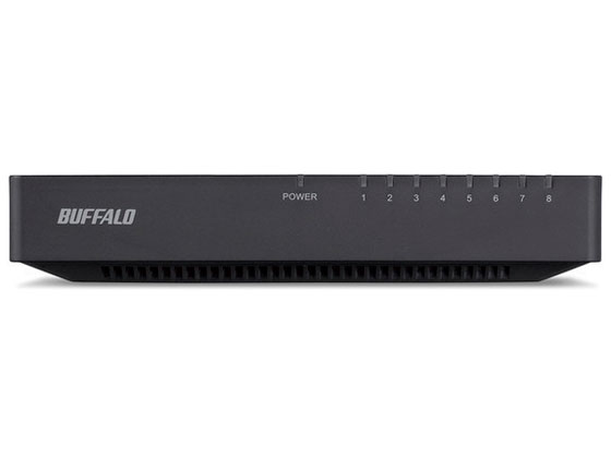 BUFFALO 10/100Mbps対応 スイッチングハブ プラスチック筐体/電源外付けモデル マグネット付 LSW4-TX-8EP/BKD（ブラック）の商品画像