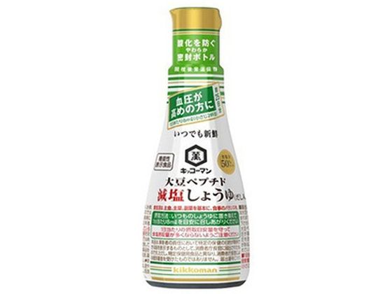 キッコーマン いつでも新鮮 大豆ペプチド減塩しょうゆ だし入り 硬質ボトル 200ml × 1本の商品画像
