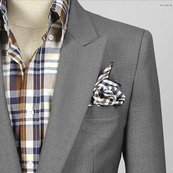  pocket square хлопок TC ткань в клетку красный, хаки Brown 2 цвет pc25