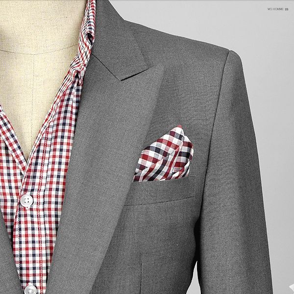  pocket square хлопок TC ткань в клетку красный, хаки Brown 2 цвет pc25
