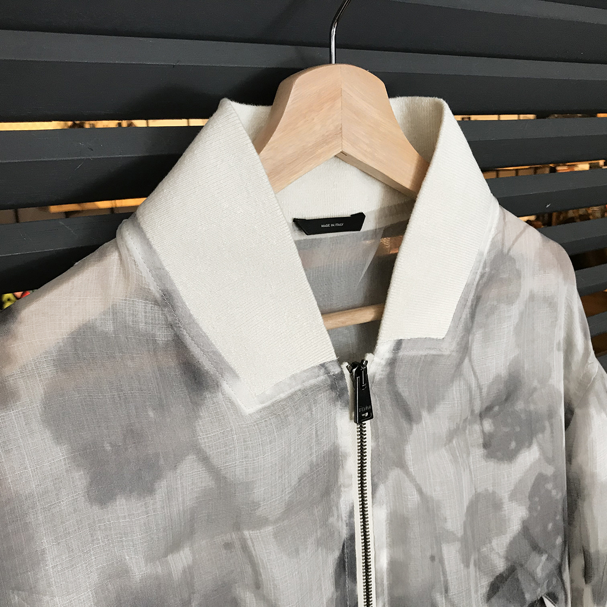 [ super-beauty goods ] Fendi hydrangea motif Bomber jacket silk 48 M flight jacket |MA-1 FW1029 08410