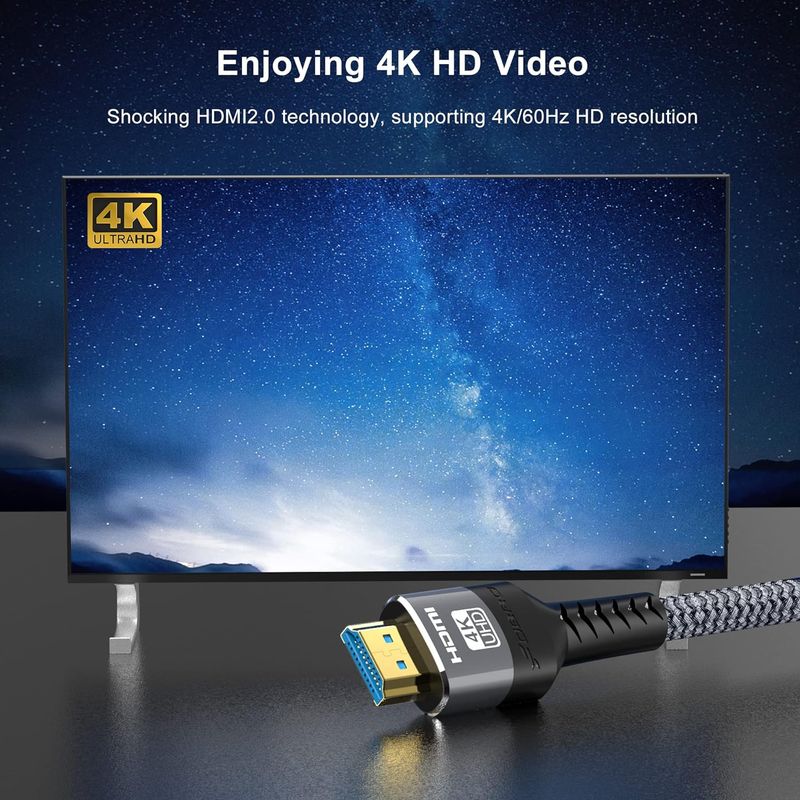 FDBRO 4K HDMI cable UltraHD 18Gbps hdmi male -hdmi male 4K@60Hz 2K@144Hz HDR A