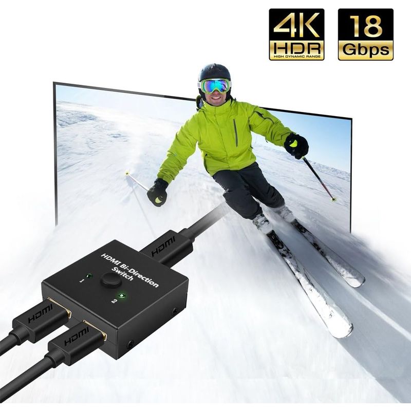 4K устойчивость версия HDMI переключатель 4K 60HZ hdmi Ver2.0 селектор 1 ввод 2 мощность /2 ввод 1 мощность интерактивный HDCP 2.2 ручной 
