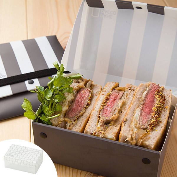  sandwich case folding plastic pa-nepako dot stripe (. lunch box lunch box box )