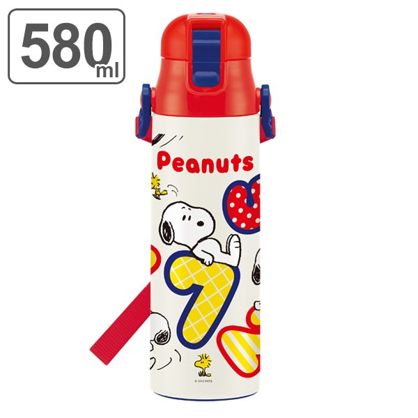 スケーター 超軽量・コンパクトロック付ワンプッシュダイレクトボトル スヌーピー ナンバー 0.58L SDC6N 子ども用水筒の商品画像
