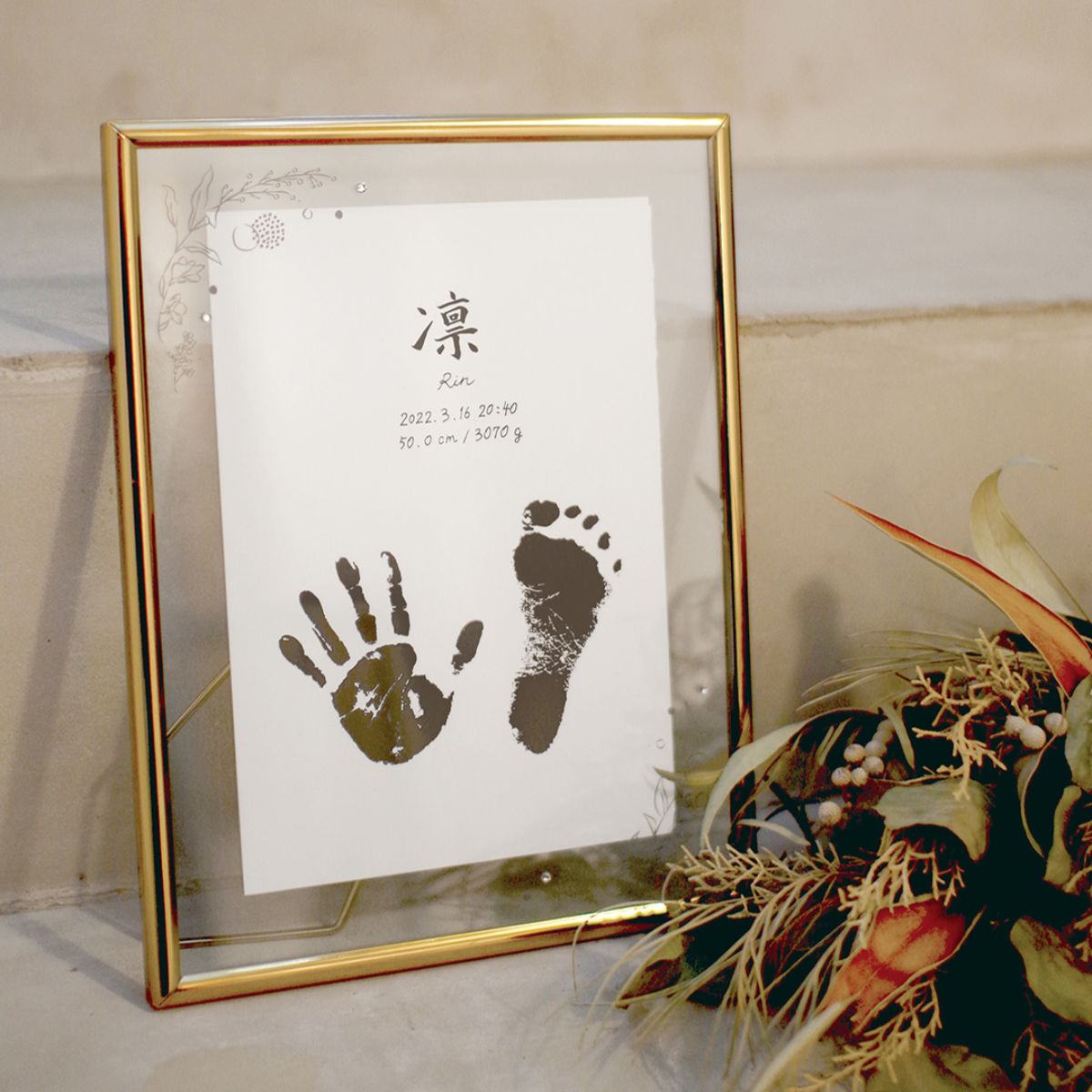  life name paper hand-print baby a5 frame ( life name life name paper amount attaching A5 ornament desk baby newborn baby child celebration of a birth birthday interior stylish )