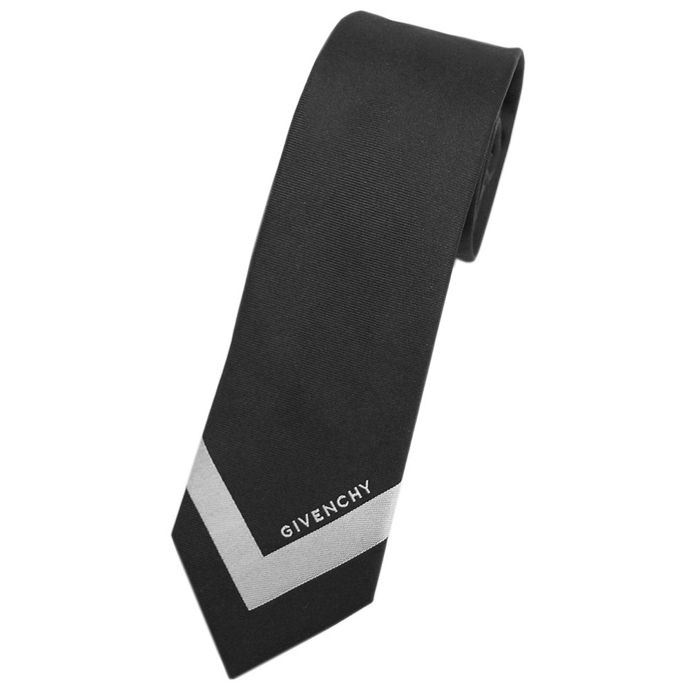 ji van si. галстук Givenchy мужской Jaguar do линия + Logo шелк 100% черный / серебряный 40351 outlet подарок 