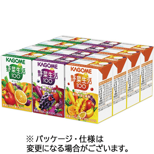 野菜生活100 3種アソートセット（オリジナル・マンゴーサラダ・ベリーサラダ）100ml×12本（各4本）の商品画像