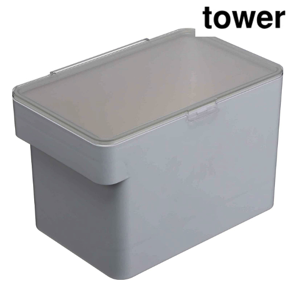 tower （タワー） 密閉 シンク下米びつ 5kg 計量カップ付 ホワイト 1個 山崎実業の商品画像