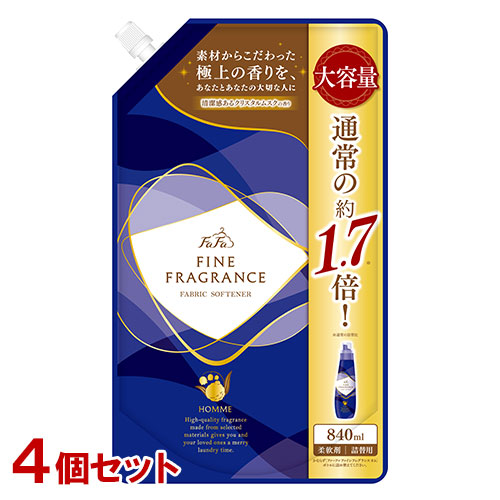 ファーファ ファーファ ファインフレグランス オム クリスタルムスクの香り 柔軟剤 大容量 詰替用 840ml × 4個 FaFa FINE FRAGRANCE 柔軟剤の商品画像