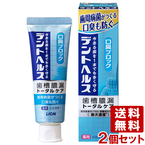 デントヘルス 薬用ハミガキ 口臭ブロック 85g×2本の商品画像