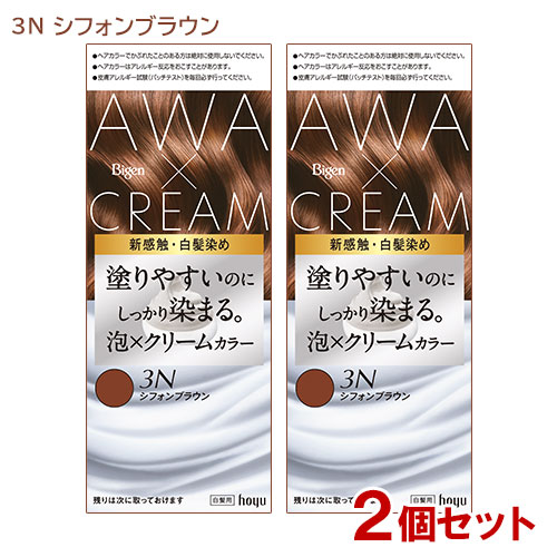 hoyu ビゲン 泡クリームカラー 3N シフォンブラウン×2個 ビゲン レディース白髪染めの商品画像