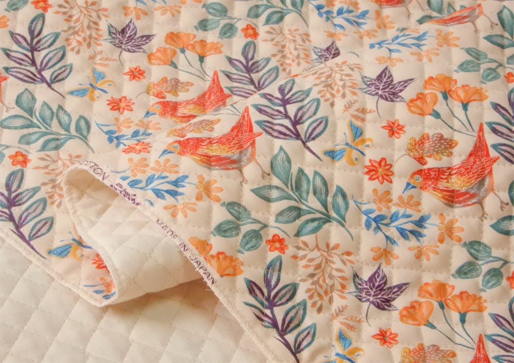  quilting cloth quilt floral print flower . bird ...... Northern Europe manner orange blue group cotton .... cloth 108cm width commercial use possibility mail service 50cm till 