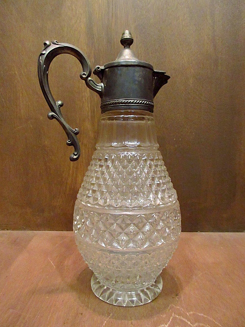  Vintage * glass × metal water pot *200926n7-otclct Jug pitcher miscellaneous goods antique style kettle 