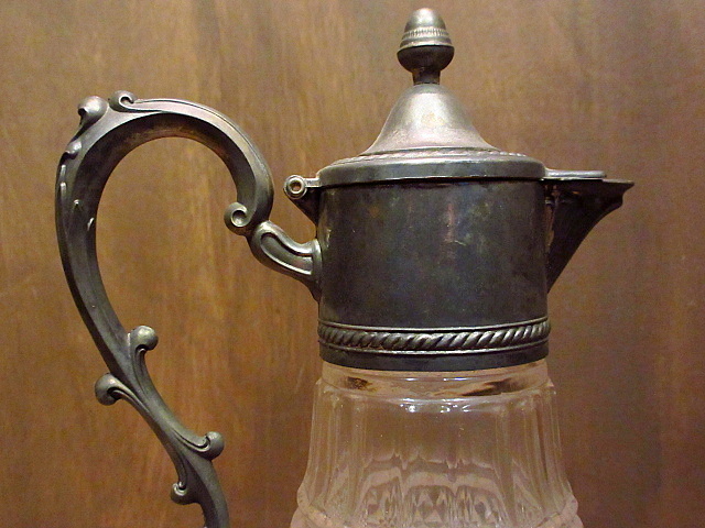  Vintage * glass × metal water pot *200926n7-otclct Jug pitcher miscellaneous goods antique style kettle 