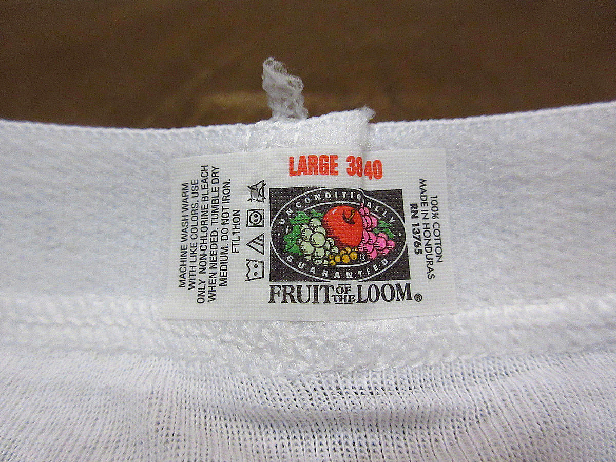  Vintage 90's*DEADSTOCK FRUIT OF THE LOOM cotton Brief white 6 pieces set B L 38-40*210621i3-m-udwr 1990s dead stock men's underwear 