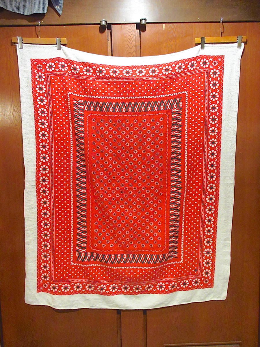  Vintage 70's* bandana beach towel size 152cm×128cm*220127r3-fbr flower retro bath towel cloth 