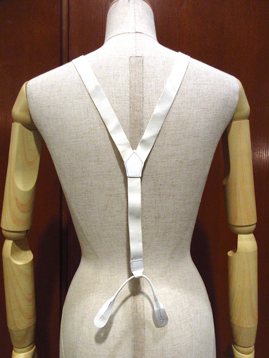  Vintage ~50's* button stop suspenders white *220615c3-ssp fashion accessories miscellaneous goods 