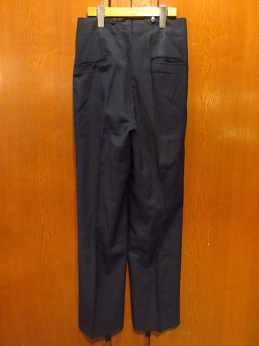  Vintage ~50's* two tuck шерсть смокинг слаксы чёрный полный размер W75cm*240212i6-m-pnt-slc-w30 формальный черный брюки 