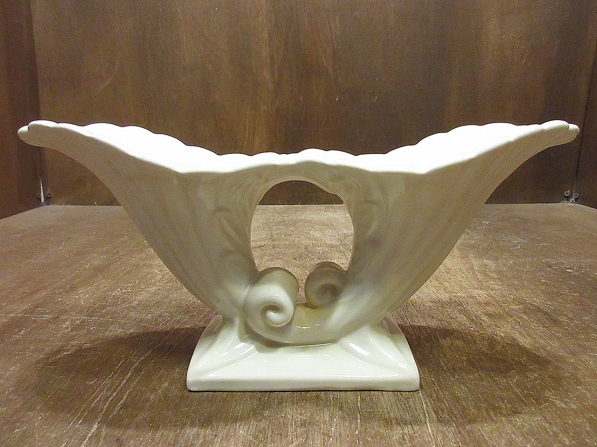  Vintage 30's40's*ABINGDONkorunko Piaa керамика посадочная машина белый *240513i6-otclct цветок основа горшок ваза керамика 