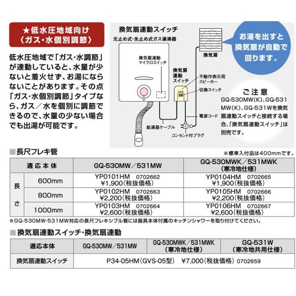 ノーリツ 長尺出湯管 YP0101HM その他給湯設備の商品画像