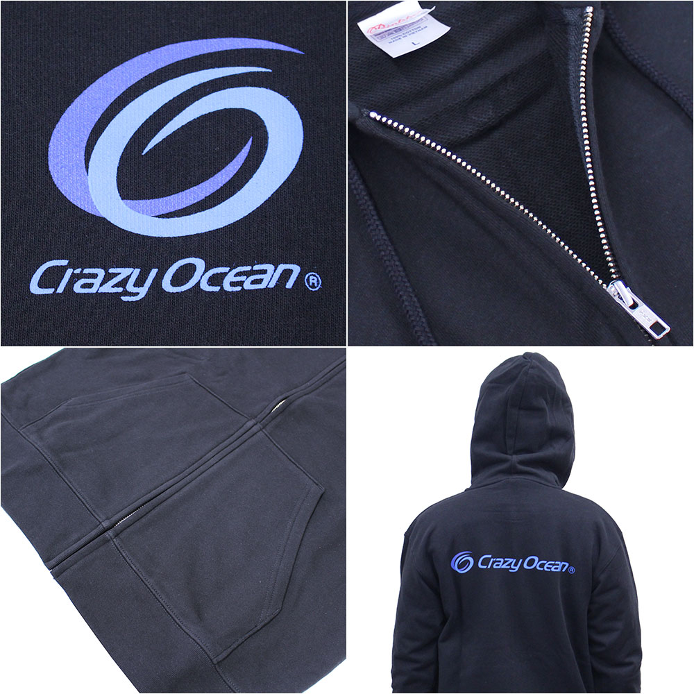 k Lazy Ocean crazyocean оригинал Parker полный Zip длинный рукав мужской Logo спорт рыбалка рыбалка уличный черный чёрный L~XL