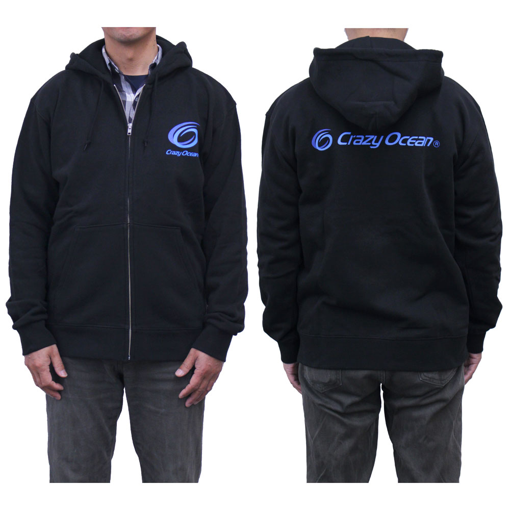 k Lazy Ocean crazyocean оригинал Parker полный Zip длинный рукав мужской Logo спорт рыбалка рыбалка уличный черный чёрный L~XL