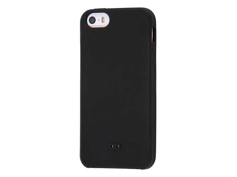 iPhone SE/5s/5用シリコンケース シルキータッチ ブラック RT-P11C1/B