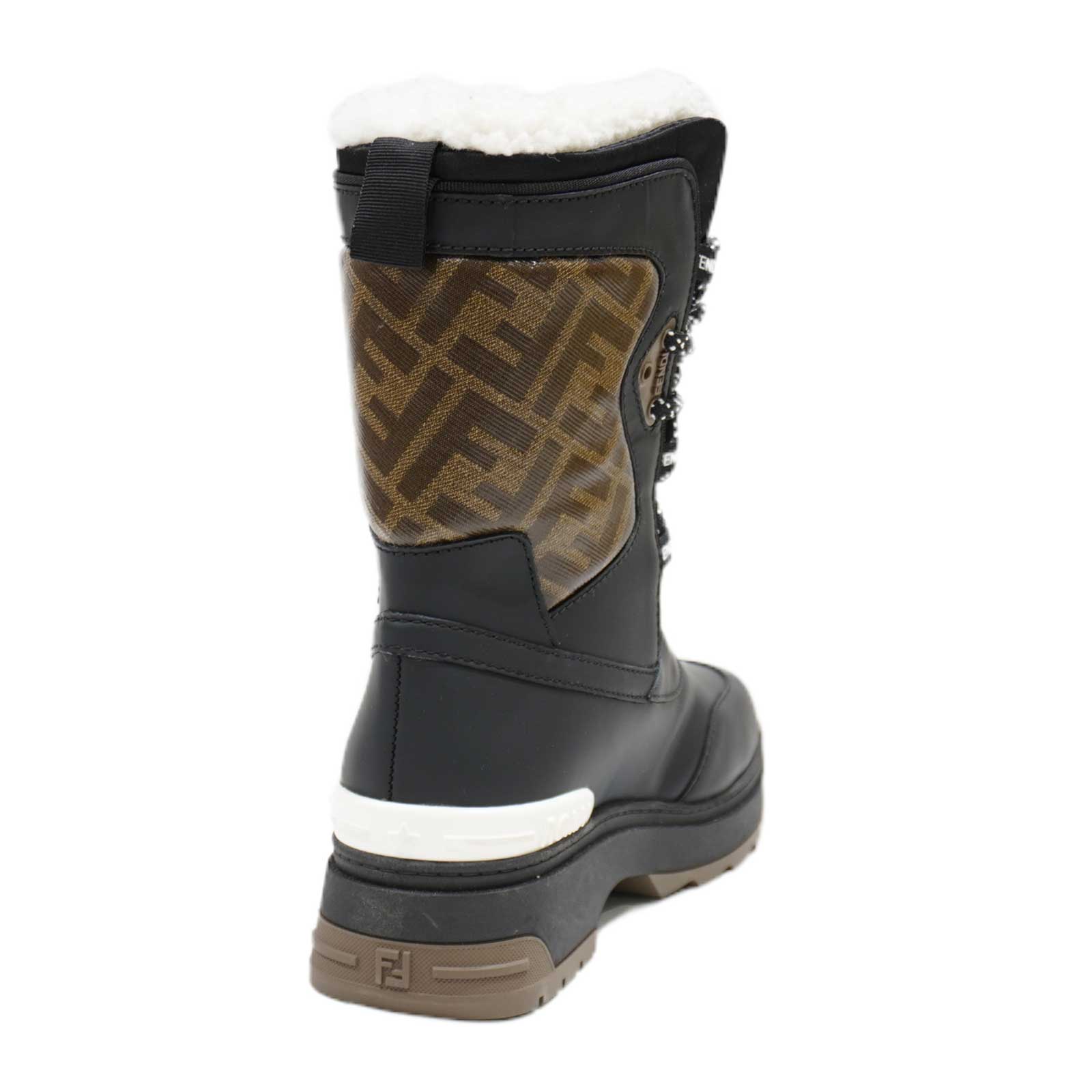 FENDI( Fendi ) boots 172209 shoes 35 22cm black / Brown car fs gold / sheepskin unused A48