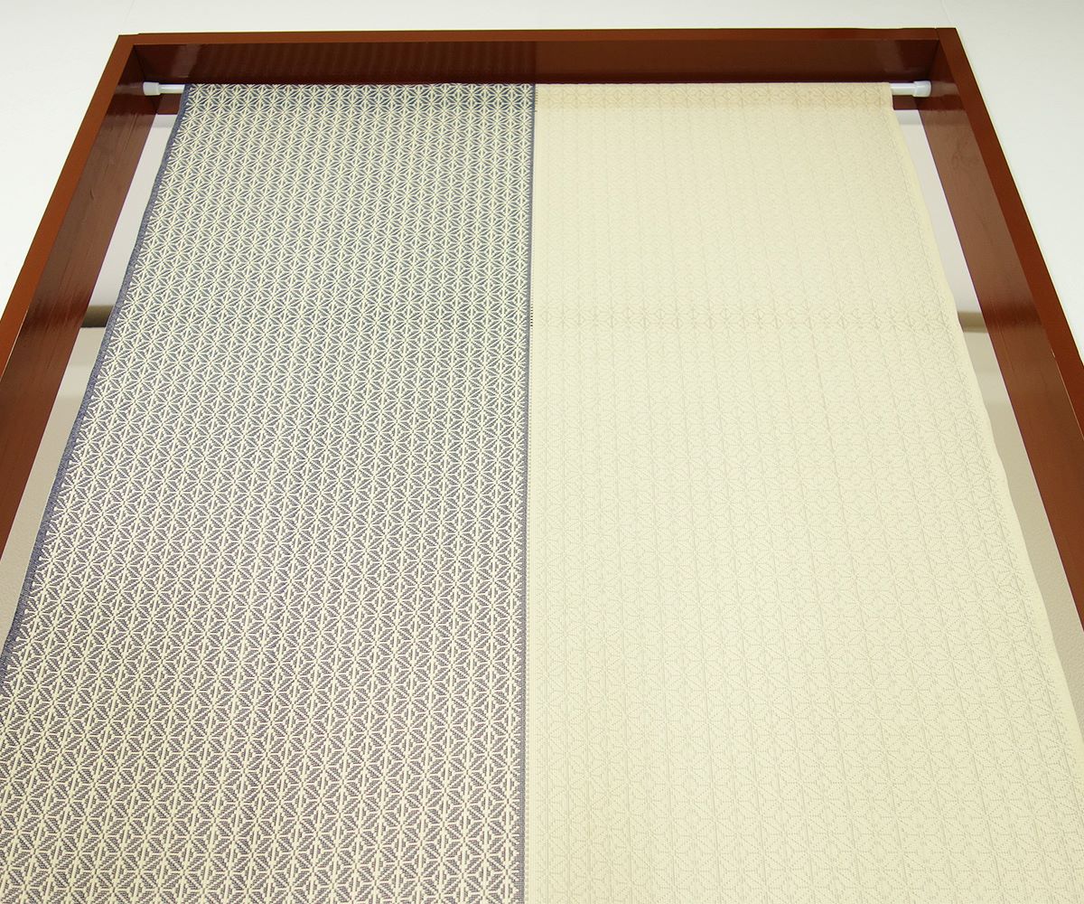  noren divider race noren peace modern Noren eyes .. flax. leaf peace pattern peace . made in Japan width 85cm height 170cm screen curtain purple yellow gold color ..