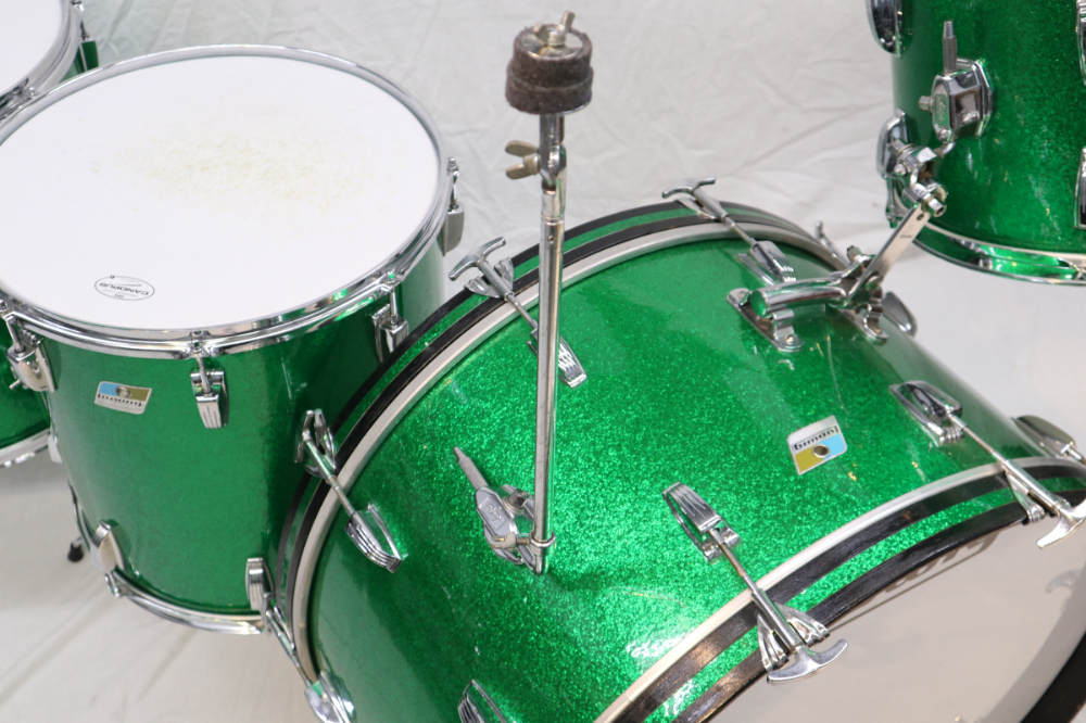 Vintage Ludwig 70s B/O 3ply 26 14 16 18 GreenSpkl