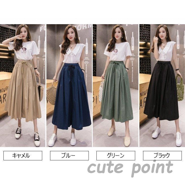  culotte skirt wide pants lady's 9 minute height wide pants spring summer plain large size high waist pants 30 fee 40 fee 50 fee dressing up put on .. casual 