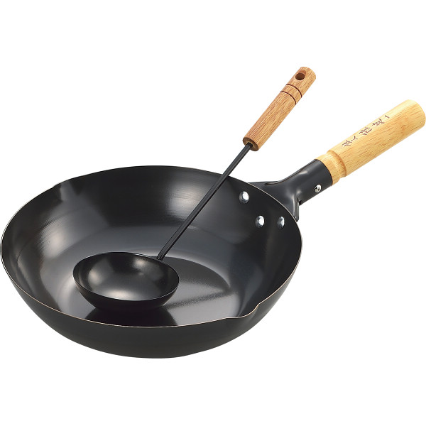 陳建一 IH200V対応北京鍋 中華お玉付 28cm CK-333Rの商品画像