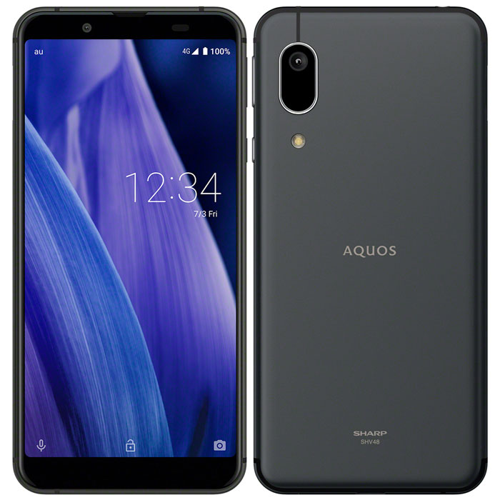 SHARP AQUOS sense3 basic SHV48 5.5インチ メモリー3GB ストレージ32GB ブラック au AQUOS AQUOS sense アンドロイドスマートフォンの商品画像