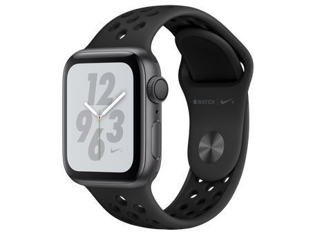 Apple Apple Watch Nike＋ Series 4 GPSモデル 40mm スペースグレイアルミニウムケースとアンスラサイト/ブラックNikeスポーツバンド MU6J2J/A Apple Watch Apple Watch Series 4 スマートウォッチ本体の商品画像