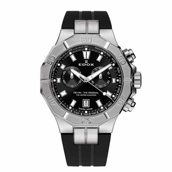EDOX エドックス デルフィン オリジナル クロノグラフ 10113-3CA-NIN（ブラック） メンズ腕時計の商品画像