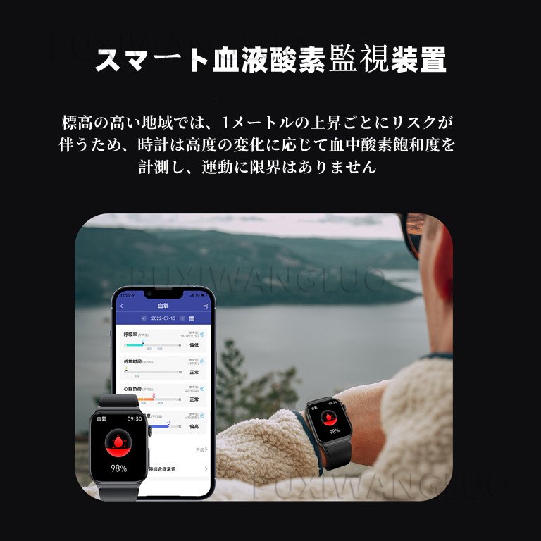  smart watch made in Japan sensor [2024 year height performance model *Bluetooth5.3 ]24 hour health control heart rate meter sleeping control pedometer music * camera control high precision data measurement 