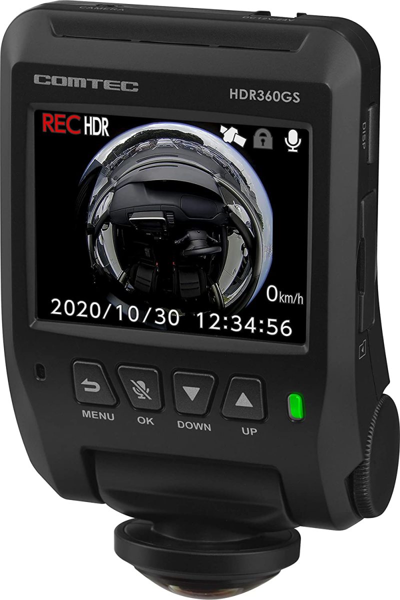 コムテック HDR360GS（360°カメラ搭載ドライブレコーダー） ドライブレコーダー本体の商品画像