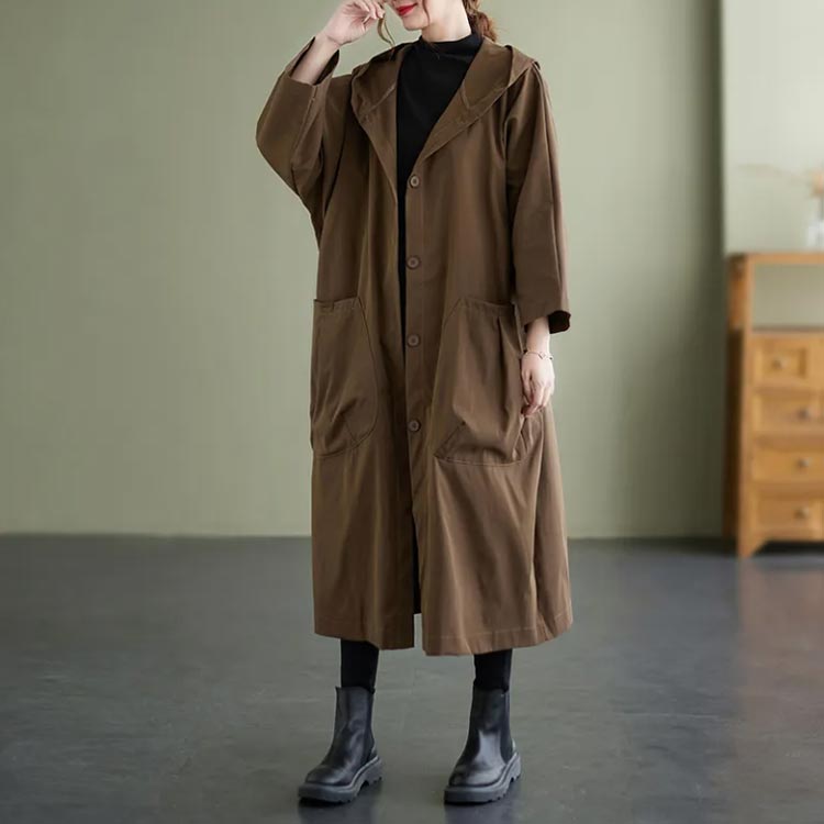  Mod's Coat хлопок . женский весеннее пальто тонкий пальто Mod's Coat тренчкот с капюшоном . длинное пальто длинный рукав длинный свет внешний 